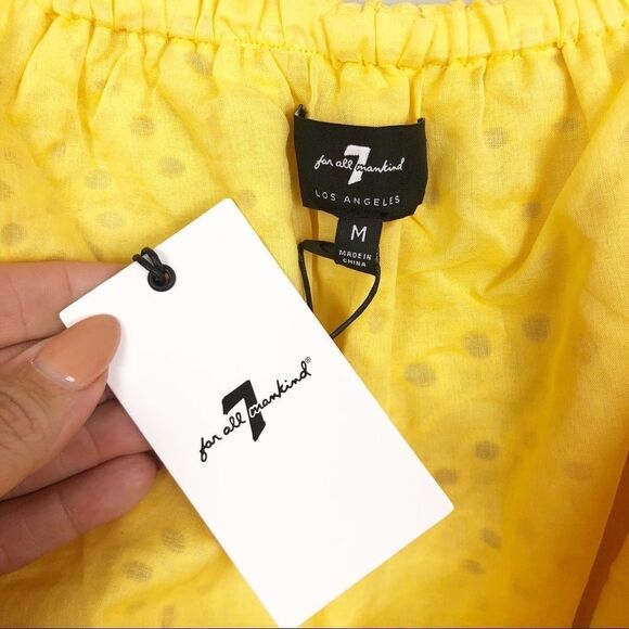 7 FOR ALL MANKIND | Yellow Eyelet Cropped Tank M - Picture 7 of 10